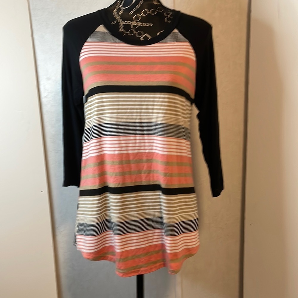 Chris and Carol 3/4 sleeve Multi color striped Top Women’s Medium